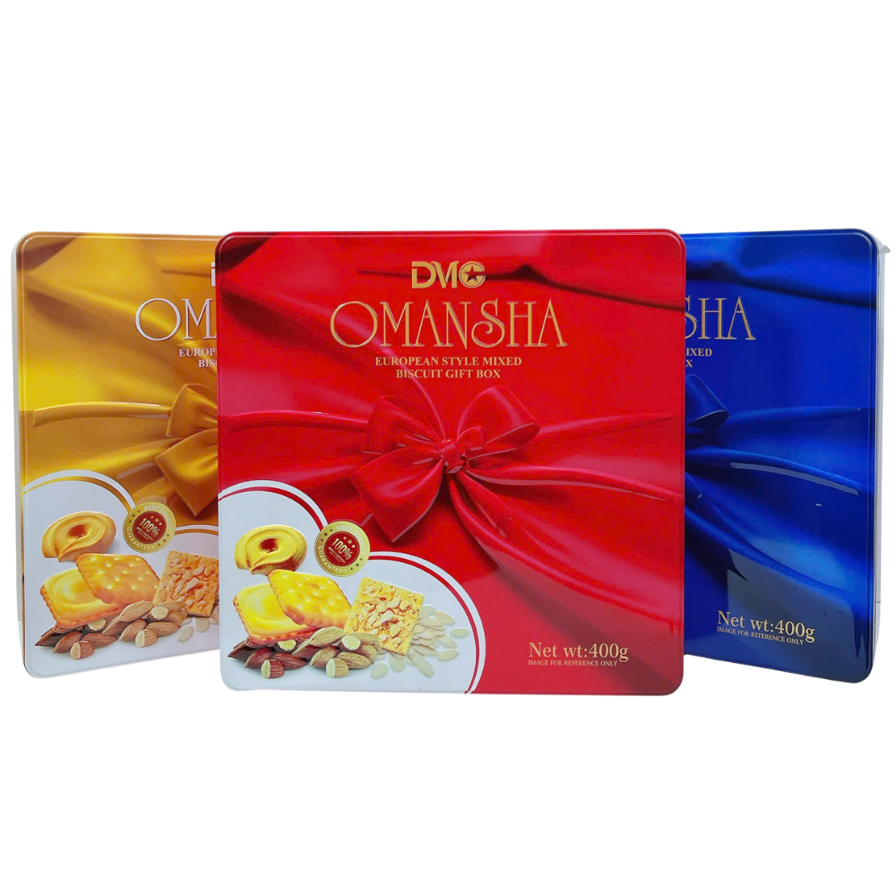Bánh Quy Hộp Sắt Omansha Hộp 400G